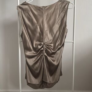 Elie Tahari gold silk top size M